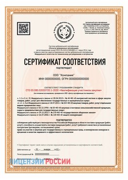 Сертификат СТО 03.080.02033720.1-2020 (Образец) Серов Сертификат СТО 03.080.02033720.1-2020